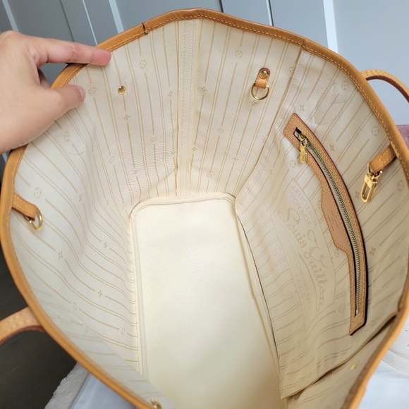🍁 LOUIS VUITTON Neverfull Mm Damier AZUR Tote Bag - Picture 10 of 16